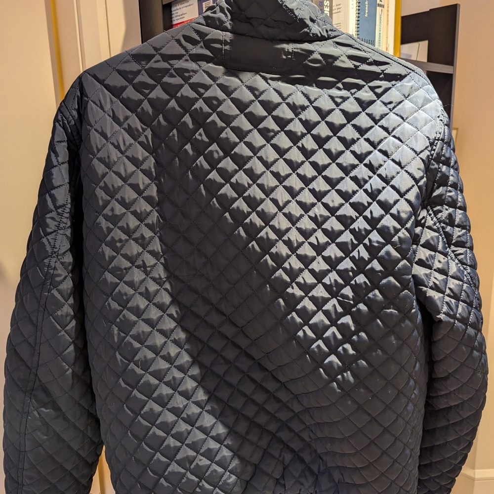 Men's Quilted Navy Puffer Jacket(reversible)